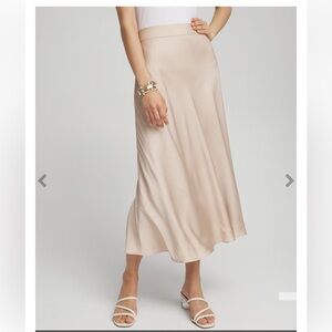 The Black Label by Chico’s elegant satin midi/maxi cream skirt size 12